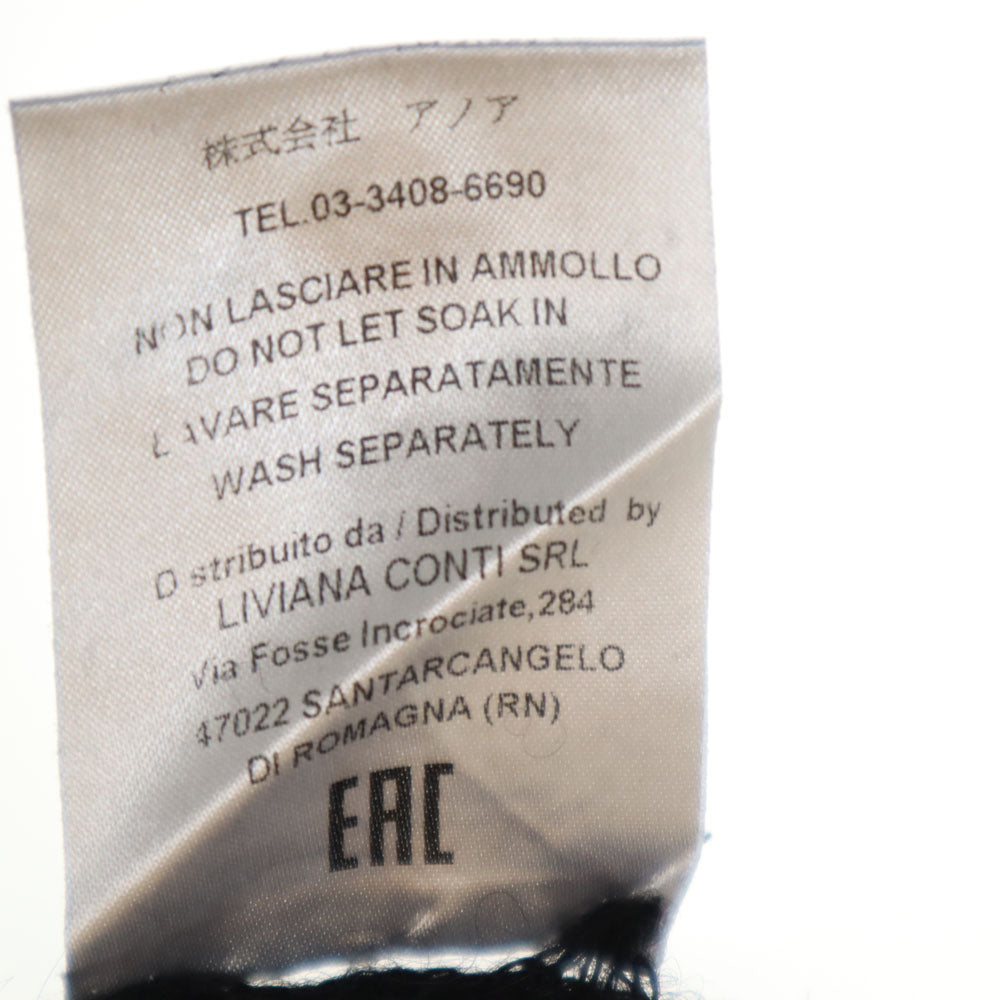 LIVIANA CONTI リビアナコンティ イタリア製 アルパカブレンド 長袖 シースルー Vネック ニットカーディガン ブラック系 レディース