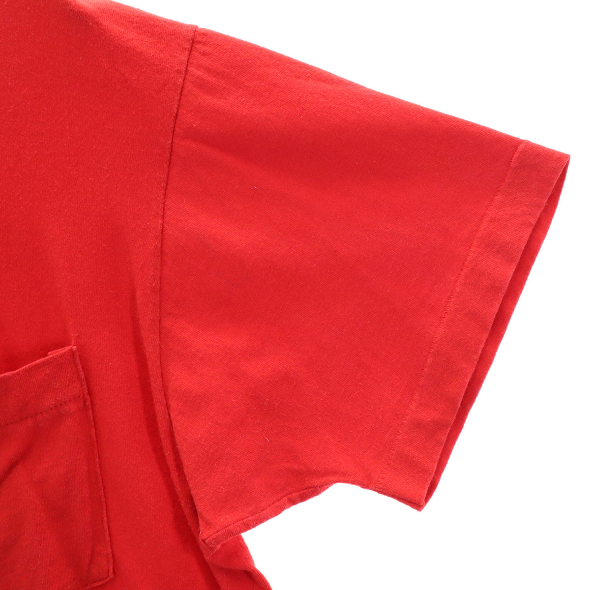 OLD オールド 90s 半袖 Tシャツ L レッド シングルステッチ ポケT 無地 メンズ