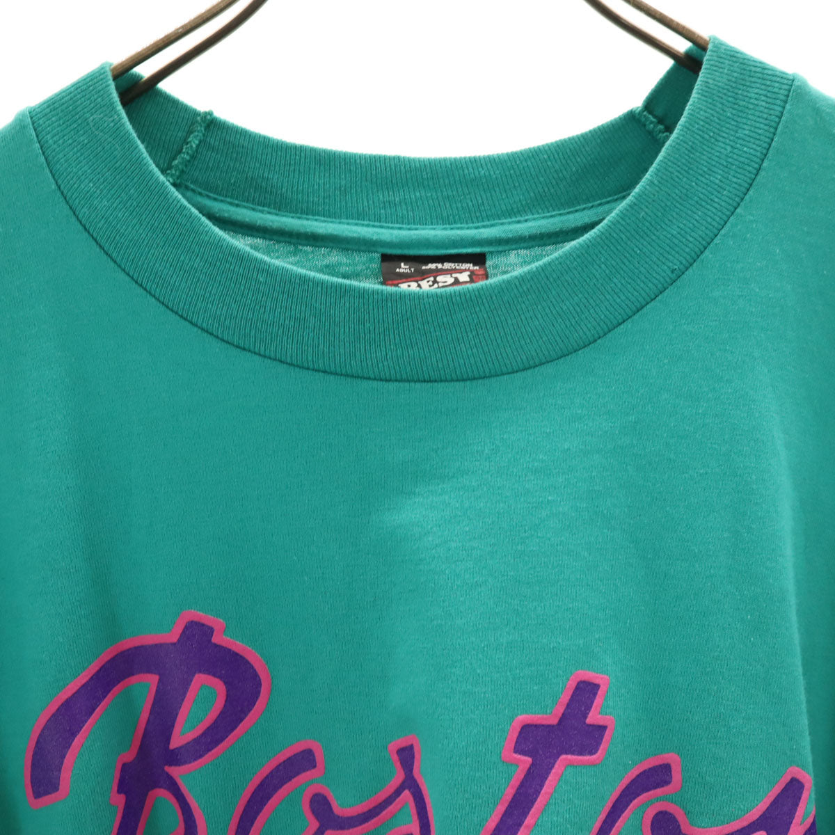 FRUIT OF THE LOOM フルーツオブザルーム 90s USA製 オールド 半袖 Tシャツ L グリーン系 シングルステッチ メンズ