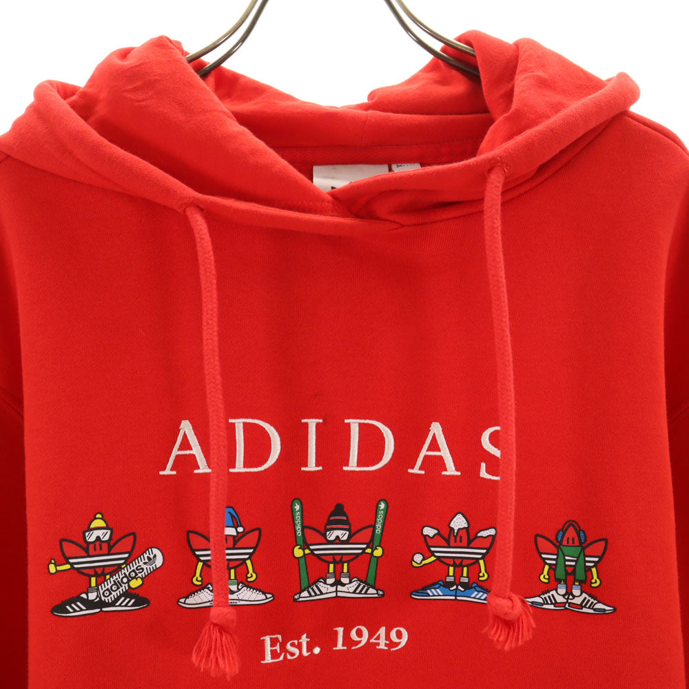 adidas Originals アディダスオリジナルス 長袖 スウェットパーカー M レッド 裏起毛 メンズ