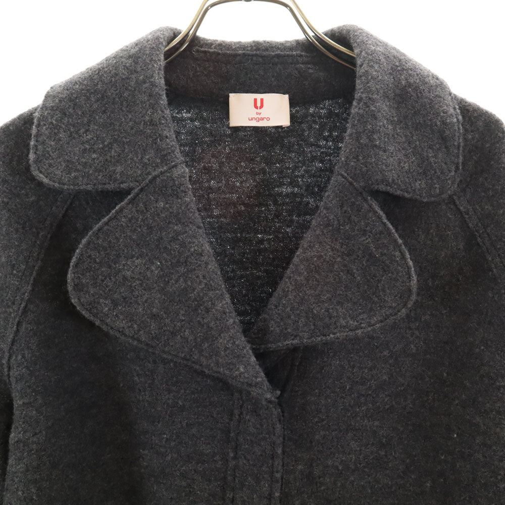 U by ungaro ユーバイウンガロ 日本製 圧縮ウール ジャケット L チャコールグレー レディース