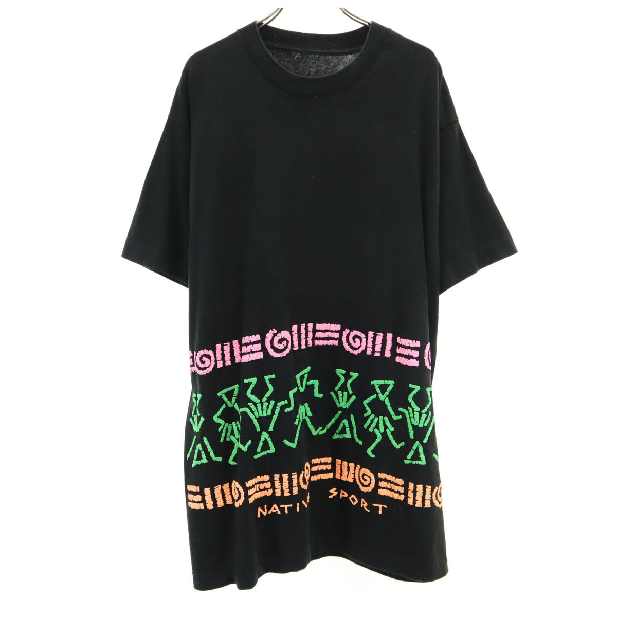 NATIVE SPORT 90s オールド 半袖 Tシャツ ブラック シングルステッチ メンズ