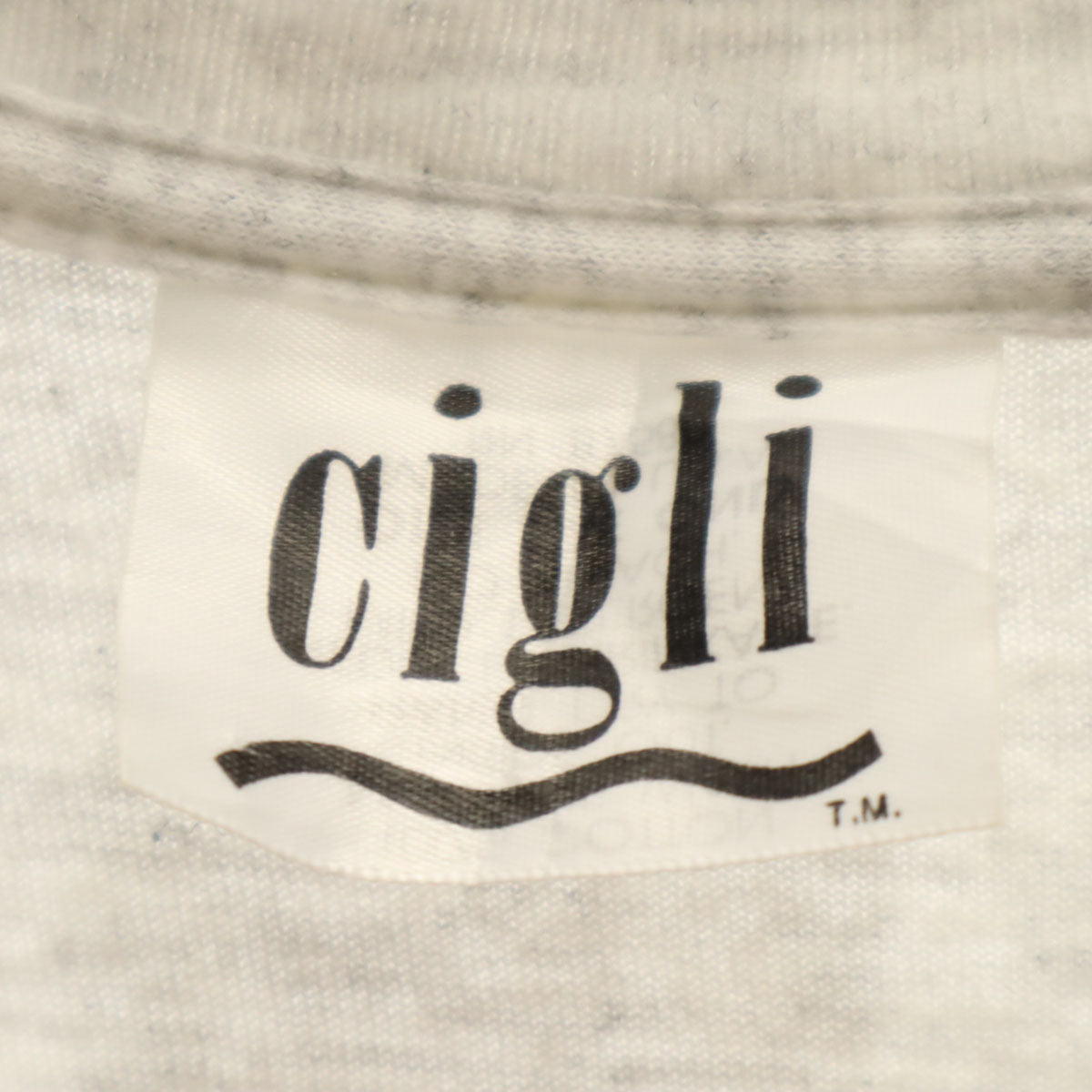cigli 90s USA製 オールド メッセージ 半袖 Tシャツ ONE SIZE グレー シングルステッチ ビッグサイズ メンズ
