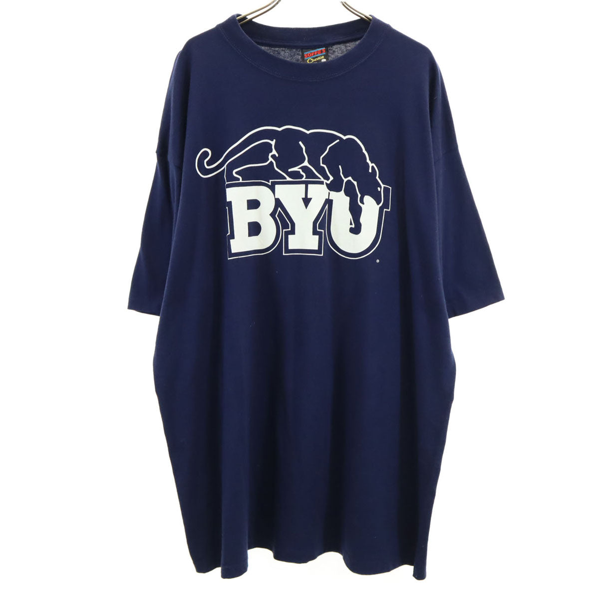 SOFFE'S ソフィーズ 90s USA製 オールド BYU 半袖 Tシャツ XL ネイビー メンズ