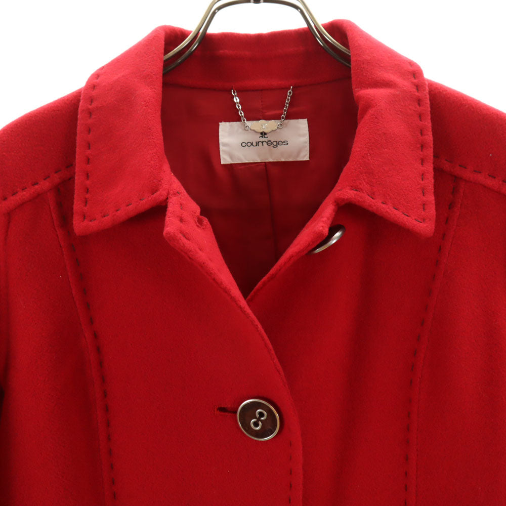 クレージュ ウールコート 38 レッド courreges レディース