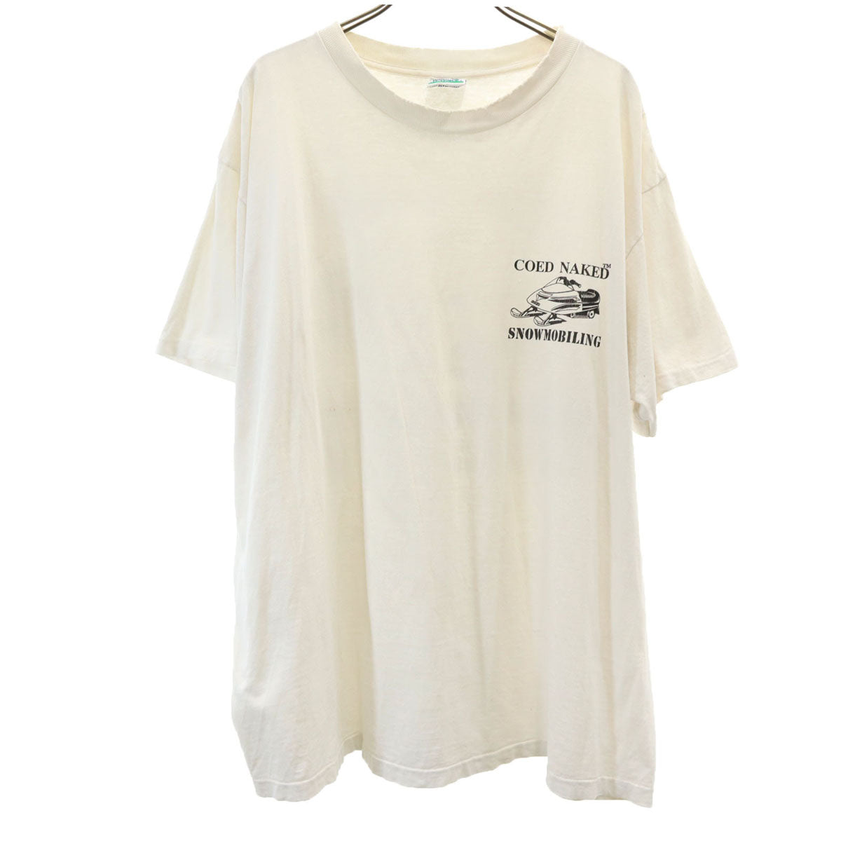 COED NAKED 90s USA製 オールド バックプリント スノーモービル 半袖 Tシャツ XL ホワイト シングルステッチ メンズ