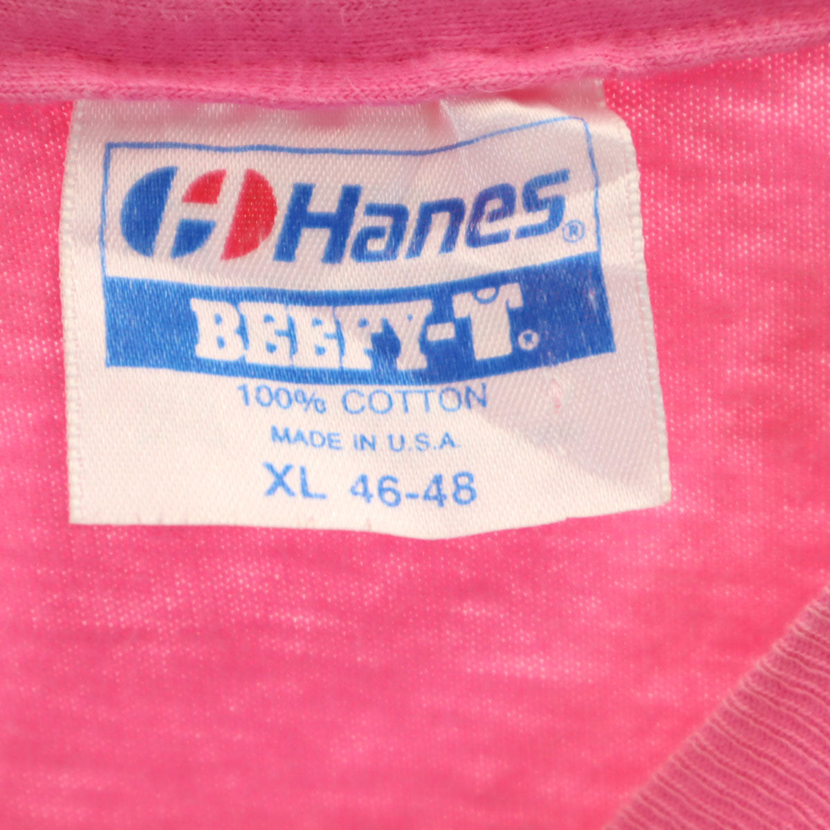 Hanes ヘインズ 80s USA製 ヴィンテージ Ocean Isle Beach 半袖 Tシャツ XL ピンク シングルステッチ BEEFY-T メンズ