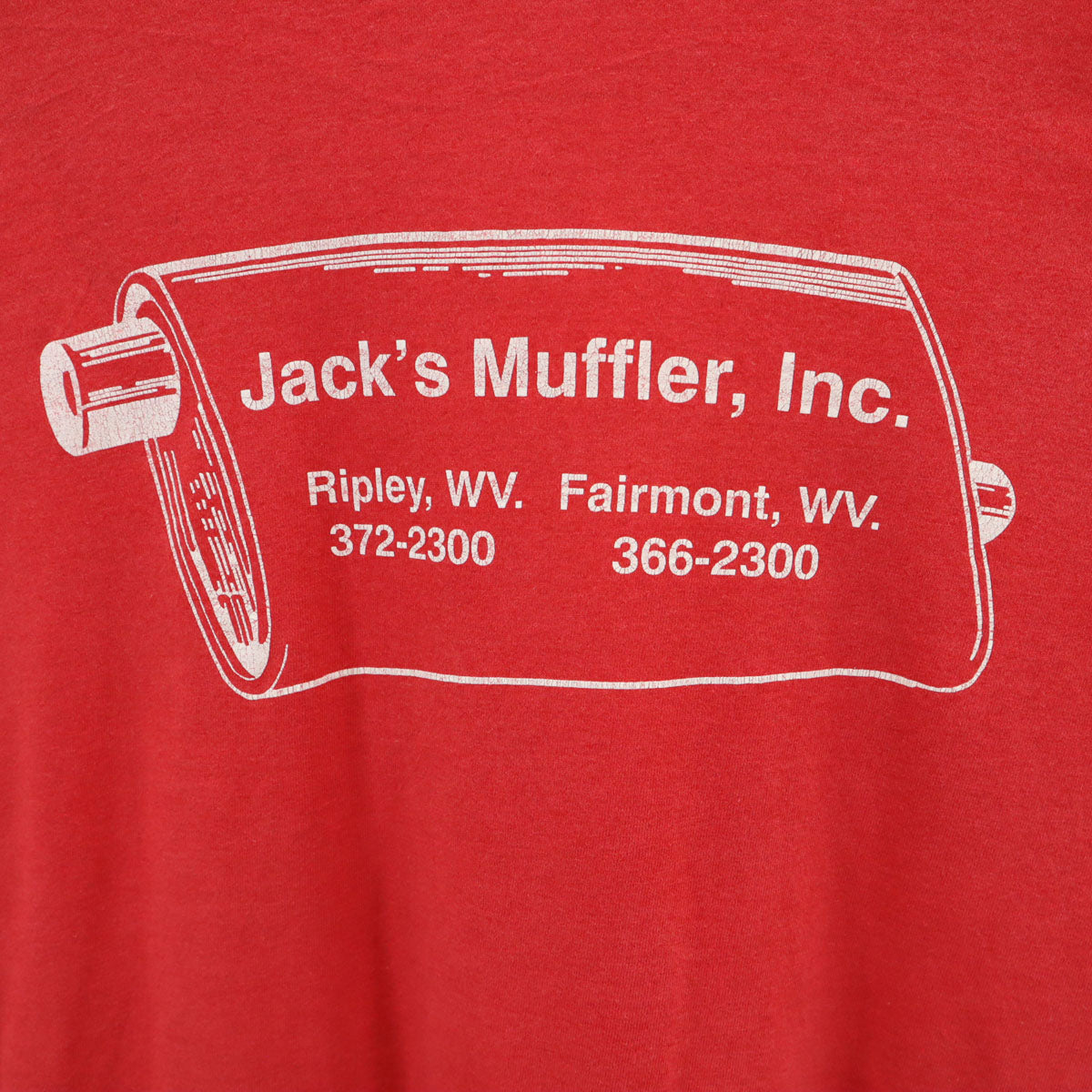 90s オールド 企業モノ バックプリント 半袖 Tシャツ レッド シングルステッチ メンズ