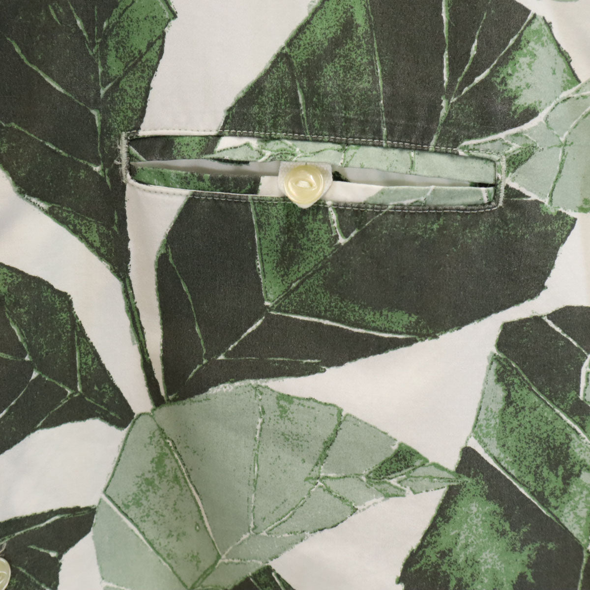 M.W FOR REEF エムダブリューフォーリーフ リーフ柄 半袖 ボタンダウンシャツ M グリーン メンズ