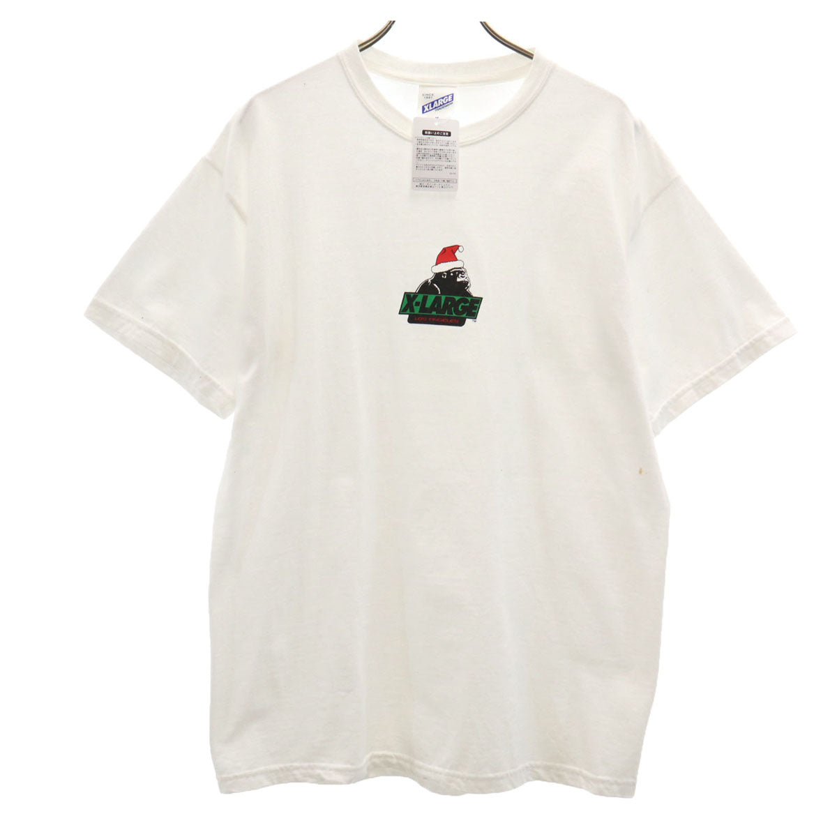 XLARGE エクストララージ 半袖 MERRY CHRISTMAS Tシャツ M ホワイト パッケージ缶付き メンズ