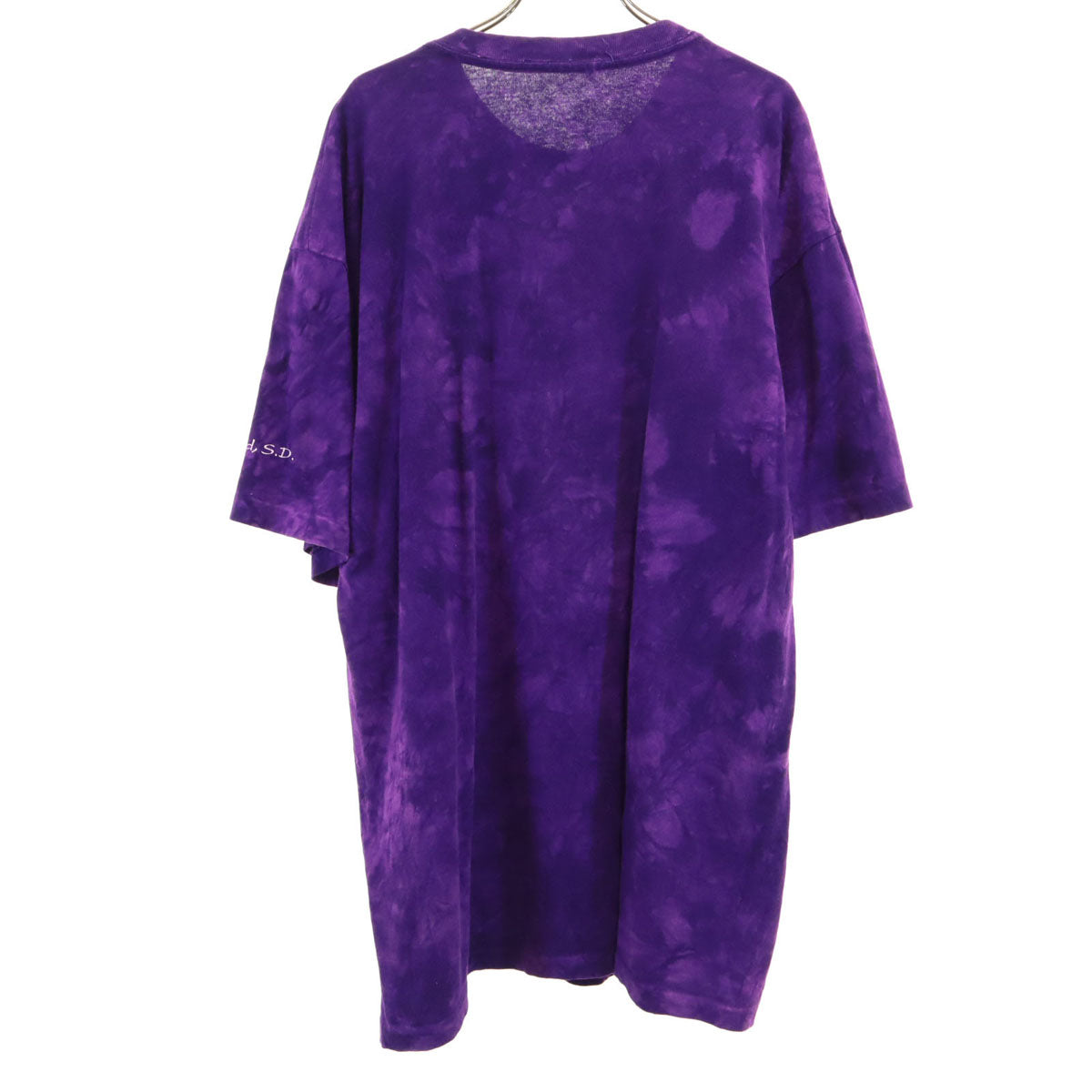 90s オールド ネイティブ プリント 半袖 Tシャツ パープル シングルステッチ タイダイ メンズ