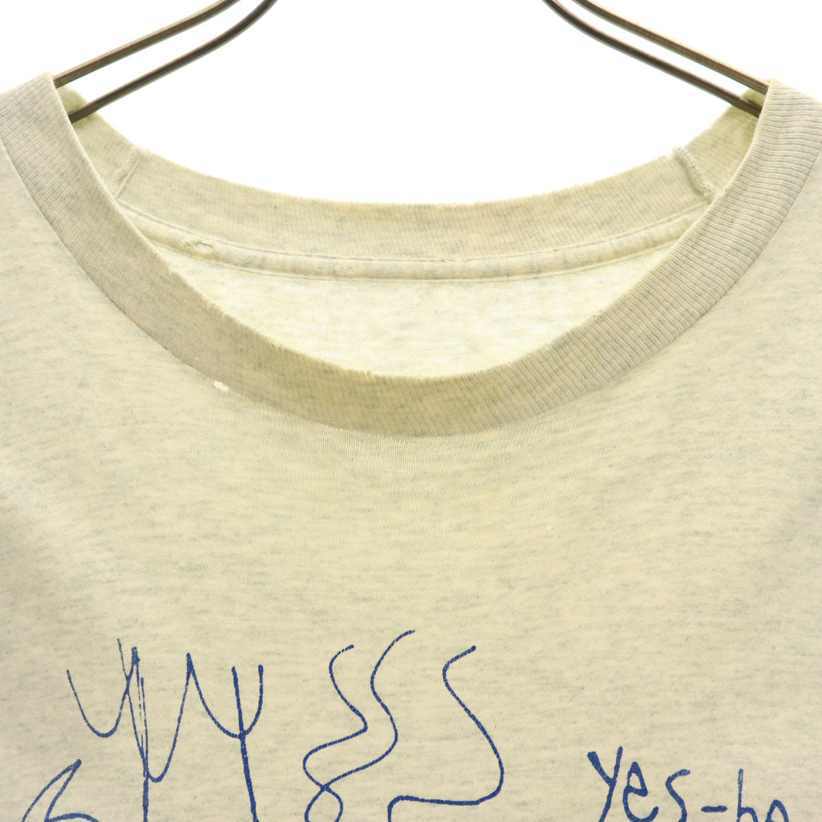 90s オールド メッセージ プリント 半袖 Tシャツ グレー シングルステッチ メンズ