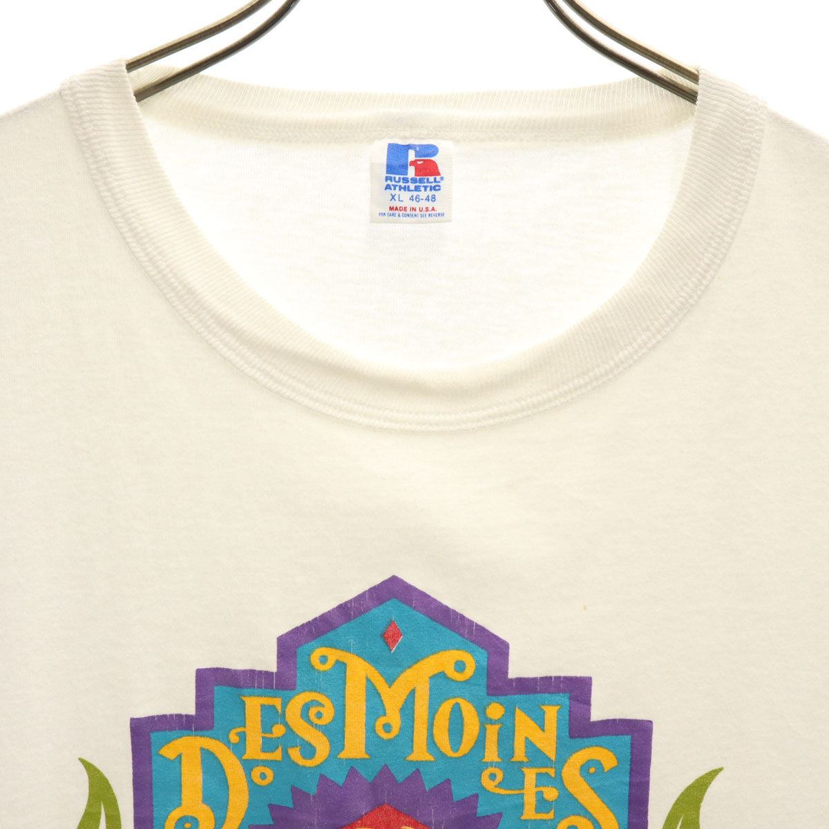 RUSSELL ATHLETIC ラッセルアスレチック 90s USA製 オールド DESMOINES 半袖 Tシャツ XL ホワイト メンズ