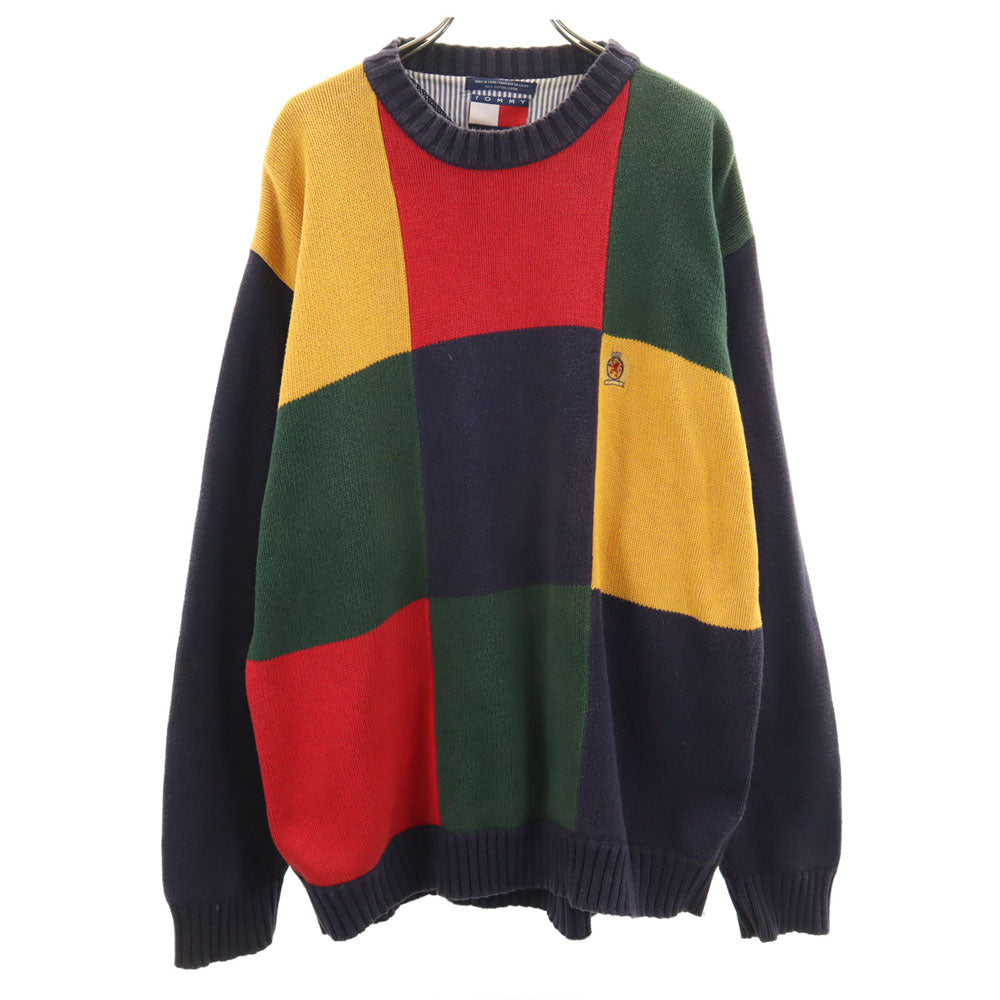 TOMMY HILFIGER トミーヒルフィガー 90s オールド フラッグタグ 長袖 ニット XL マルチ セーター メンズ