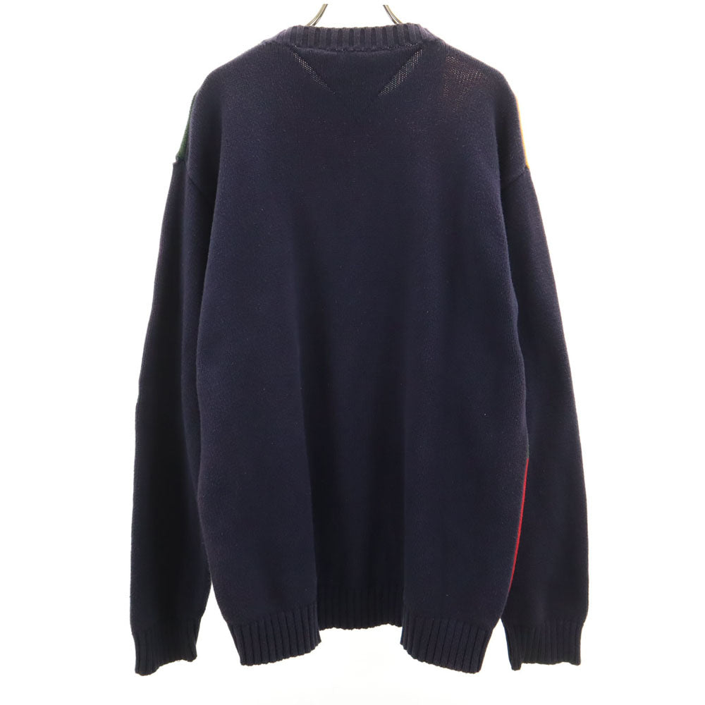 TOMMY HILFIGER トミーヒルフィガー 90s オールド フラッグタグ 長袖 ニット XL マルチ セーター メンズ