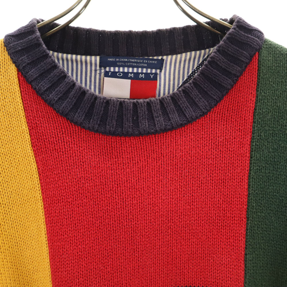TOMMY HILFIGER トミーヒルフィガー 90s オールド フラッグタグ 長袖 ニット XL マルチ セーター メンズ