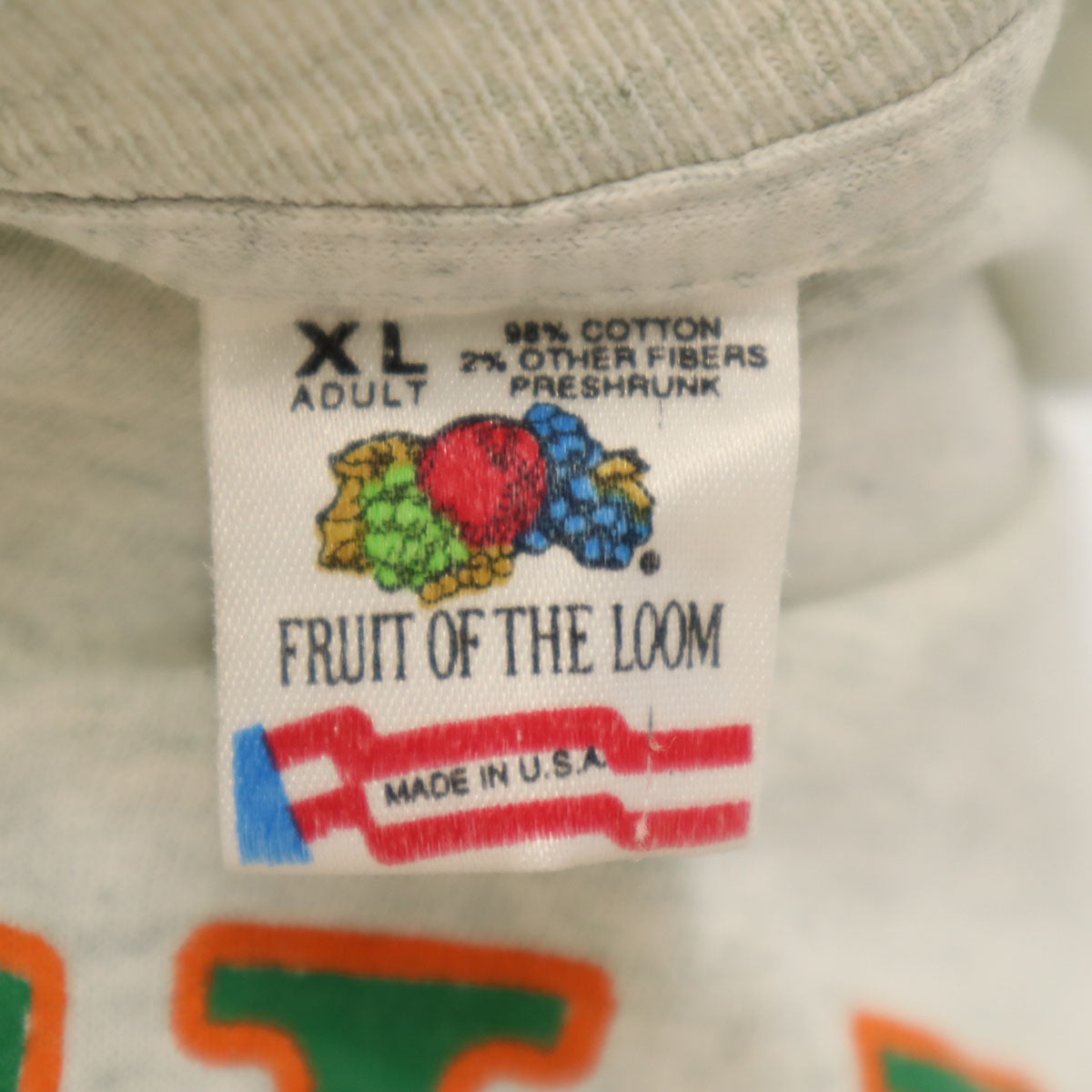 FRUIT OF THE LOOM フルーツオブザルーム 90s USA製 オールド IRISH 半袖 Tシャツ XL グレー シングルステッチ メンズ