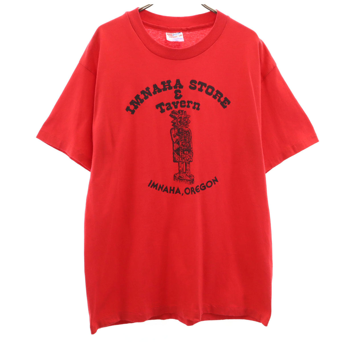 Hanes ヘインズ 90s USA製 オールド イムナハ オレゴン 半袖 Tシャツ L レッド シングルステッチ メンズ