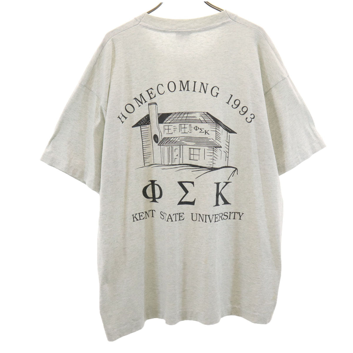 FRUIT OF THE LOOM BEST フルーツオブザルーム ベスト 90s USA製 オールド バックプリント 半袖 Tシャツ XL グレー シングルステッチ メンズ