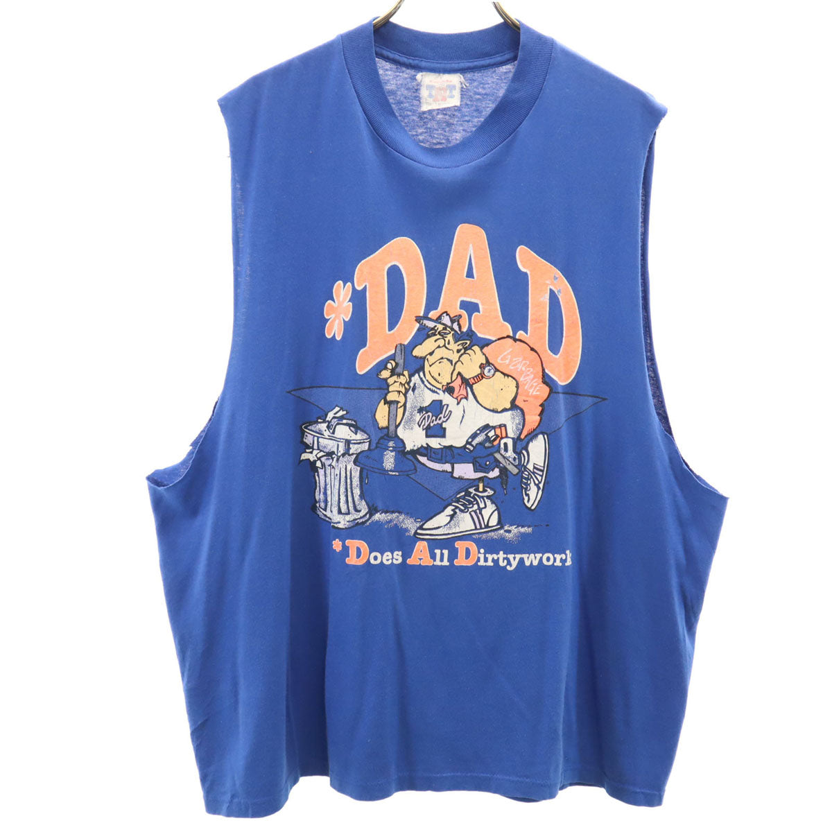 TNT 90s オールド DAD ノースリーブ Tシャツ XL ブルー メンズ