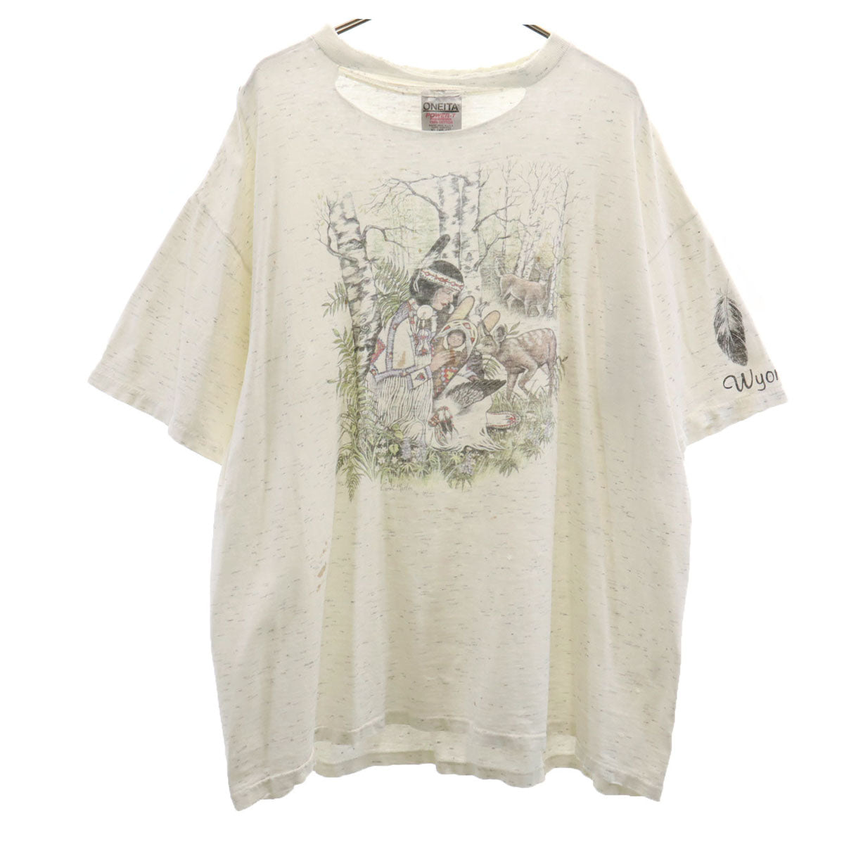 ONEITA オニータ 90s オールド 半袖 Tシャツ XL ホワイト シングルステッチ メンズ