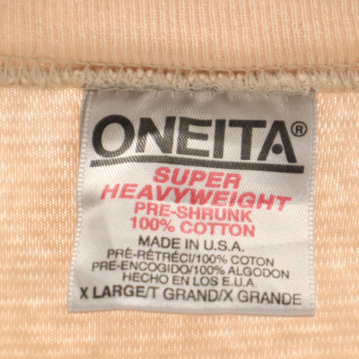 ONEITA オニータ 90s USA製 オールド 半袖 Tシャツ XL ピンク系 シングルステッチ メンズ