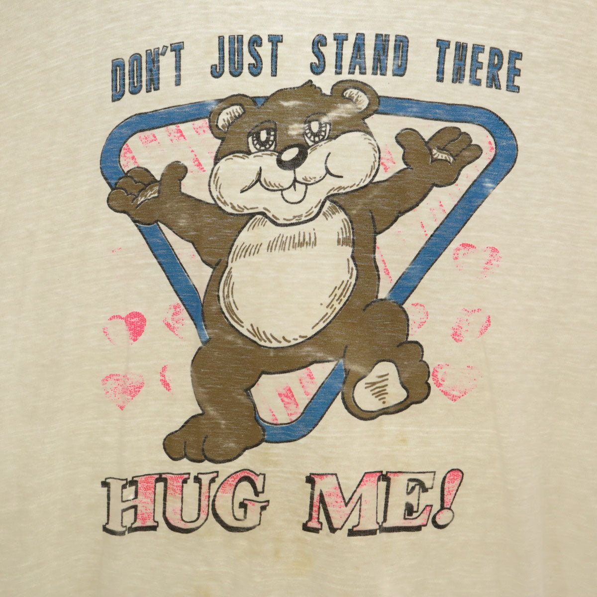 90s オールド ベアプリント 半袖 Tシャツ 白 シングルステッチ メンズ