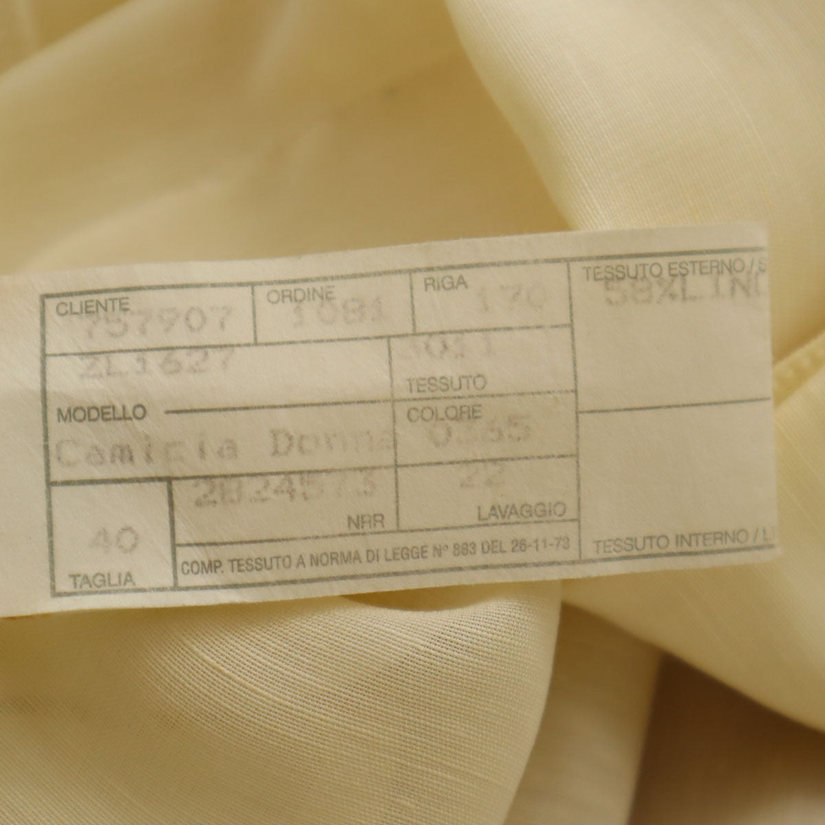 Emporio Armani エンポリオアルマーニ イタリア製 リネンブレンド 半袖 Vネック シャツ 40 アイボリー レディース