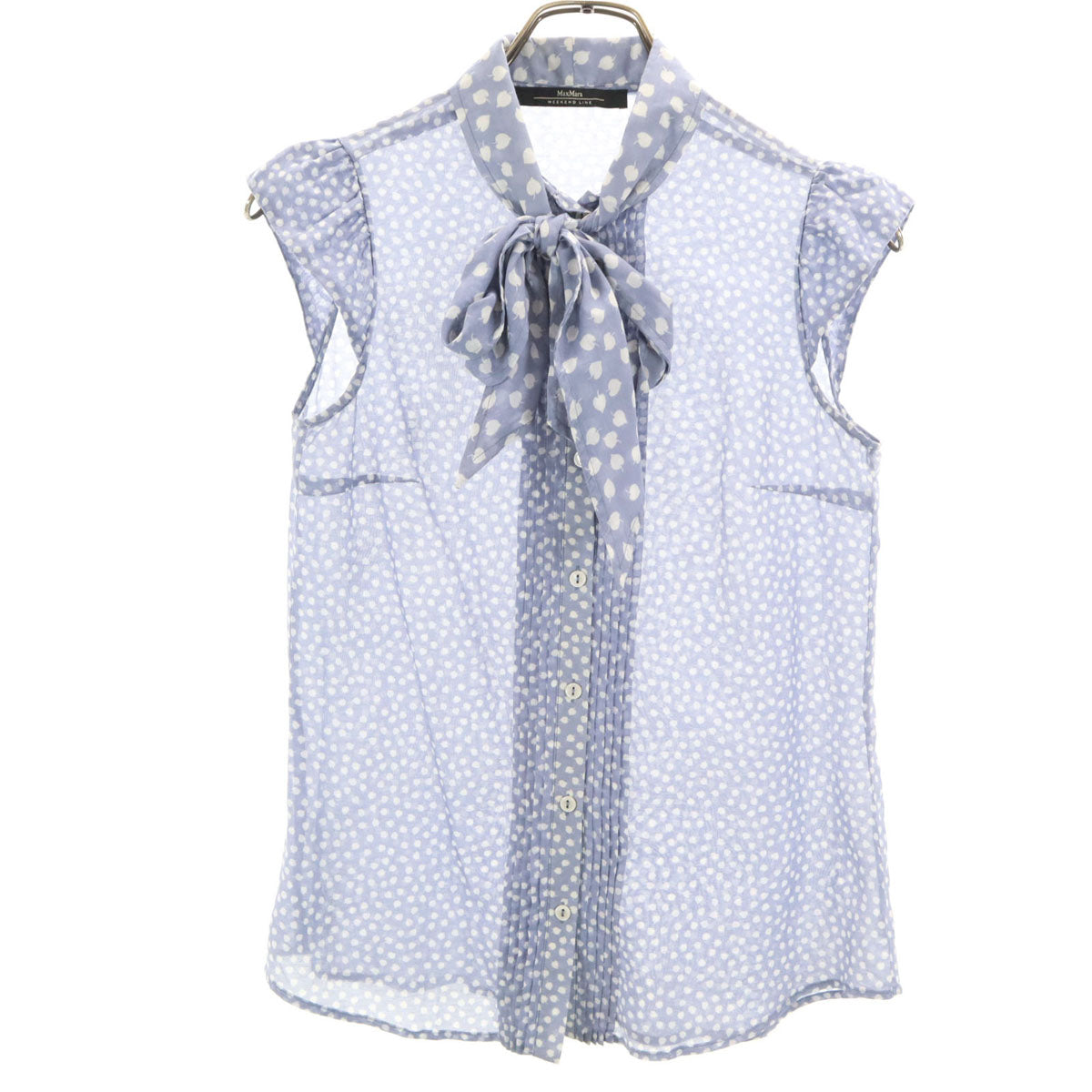 MAX MARA WEEK END LINE マックスマーラウィークエンドライン リーフ柄 ノースリーブ ブラウス ブルー系 レディース