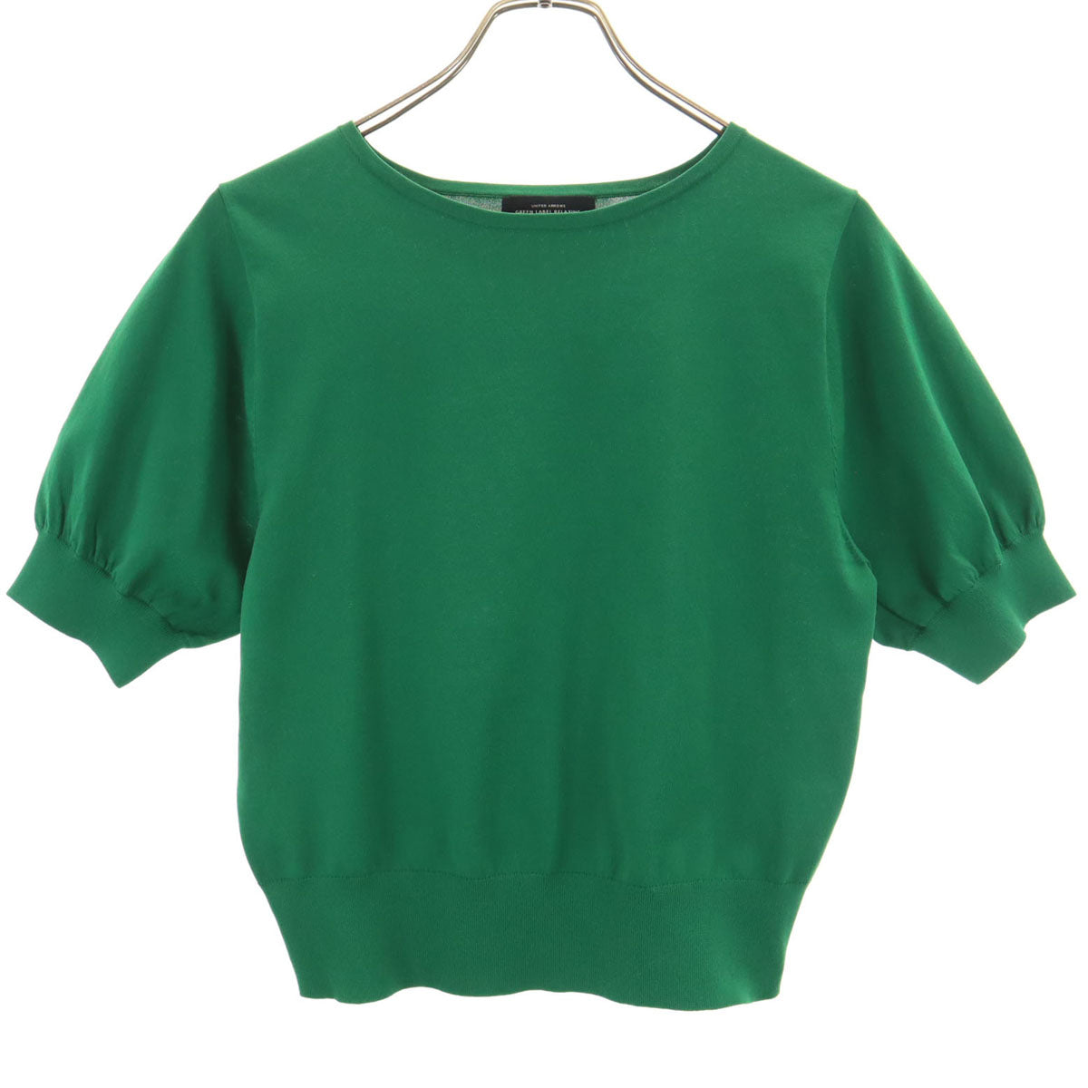 green label relaxing グリーンレーベルリラクシング 半袖 フォルム スリーブ プルオーバー ニット グリーン カットソー ユナイテッドアローズ レディース