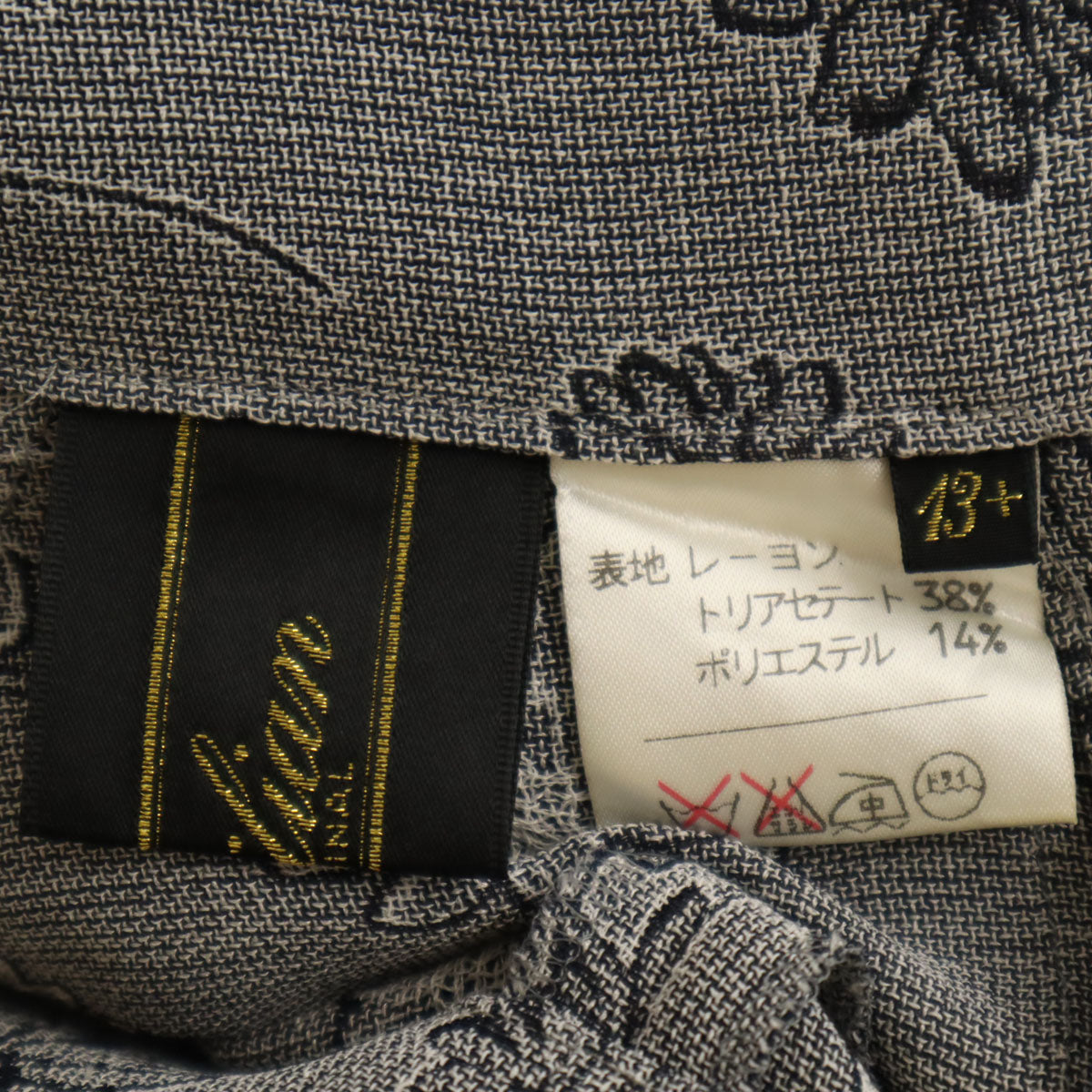 Leilian レリアン 花柄 半袖 丸襟 ジャケット 13 グレー系 レディース