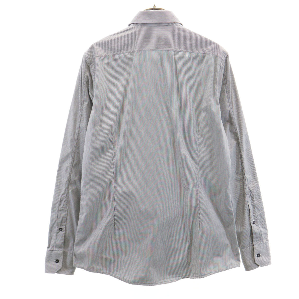 GUCCI グッチ イタリア製 ストライプ柄 長袖 コットンシャツ 40 グレー メンズ