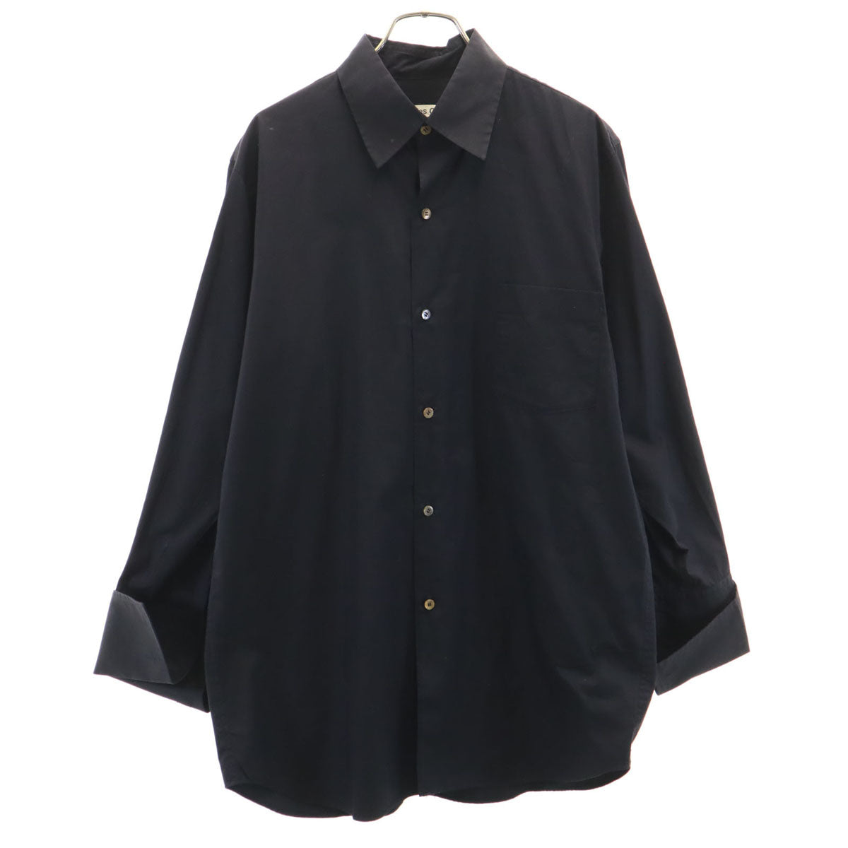 COMME des GARCONS コムデギャルソン 80s 日本製 ヴィンテージ 長袖 ダブルカフス コットンシャツ M ブラック メンズ