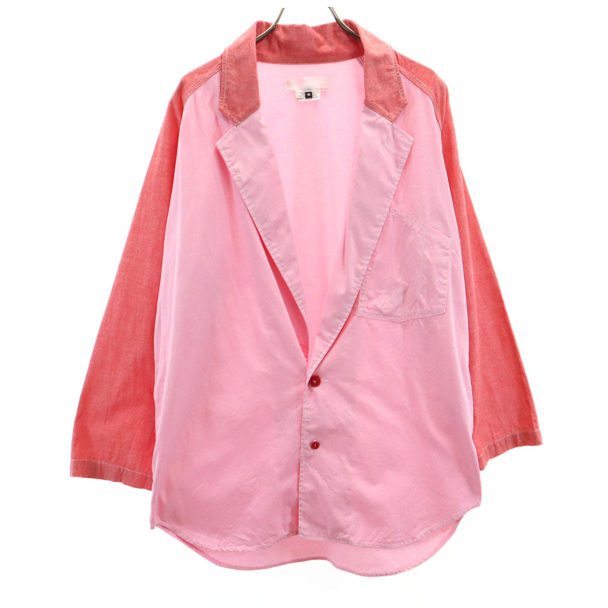 GANRYU COMME des GARCONS ガンリュウコムデギャルソン 2014年 日本製 製品洗い加工 シャツジャケット M ピンク テーラード メンズ