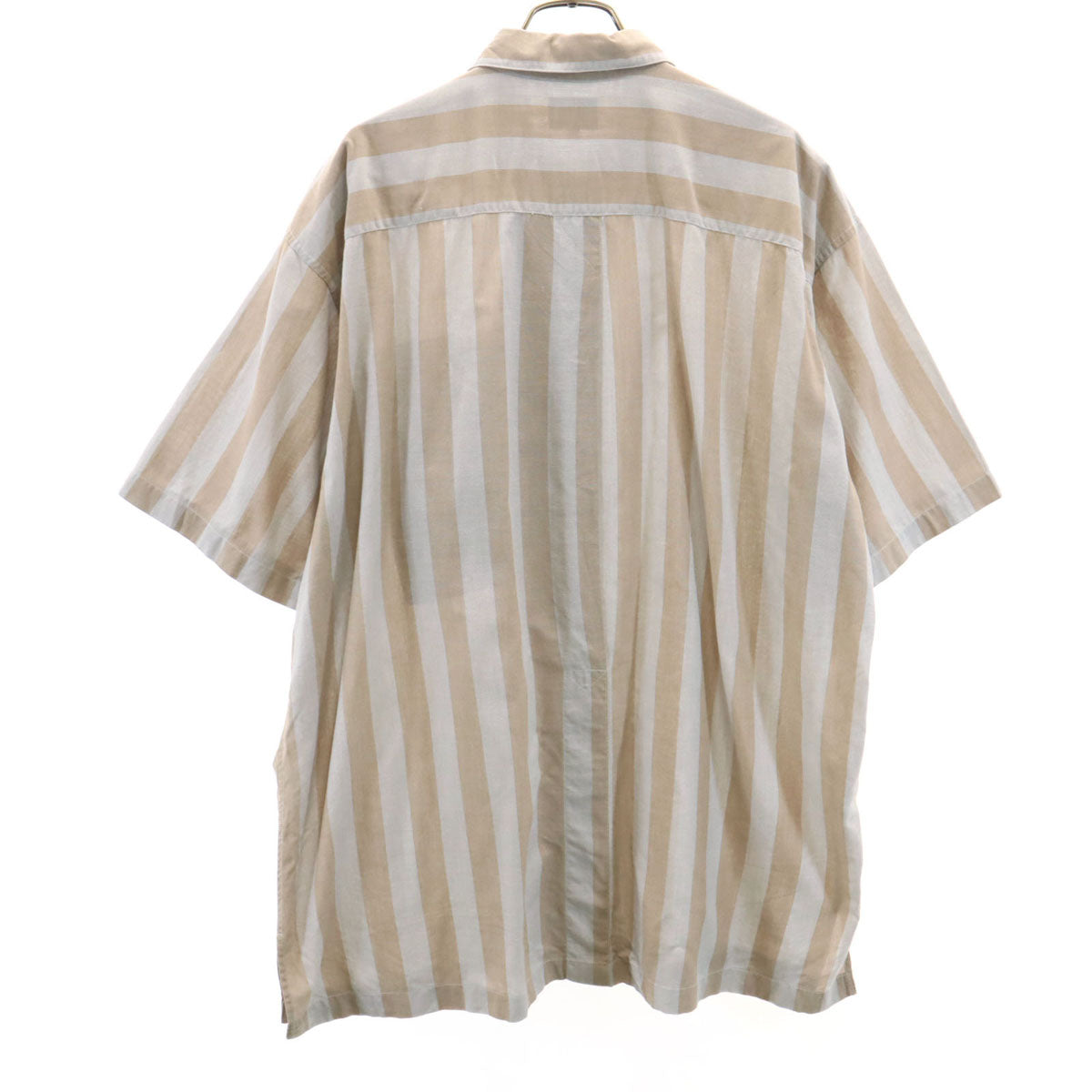 ISSEY MIYAKE イッセイミヤケ 90s オールド ストライプ柄 半袖 シャツ L グレー 比翼 メンズ