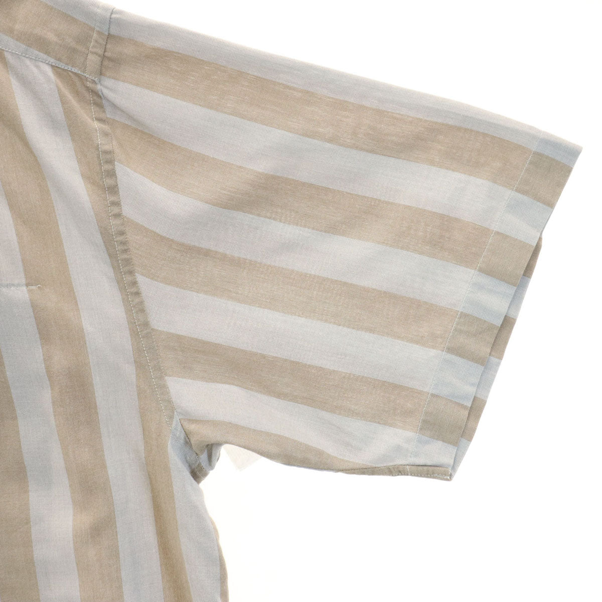 ISSEY MIYAKE イッセイミヤケ 90s オールド ストライプ柄 半袖 シャツ L グレー 比翼 メンズ