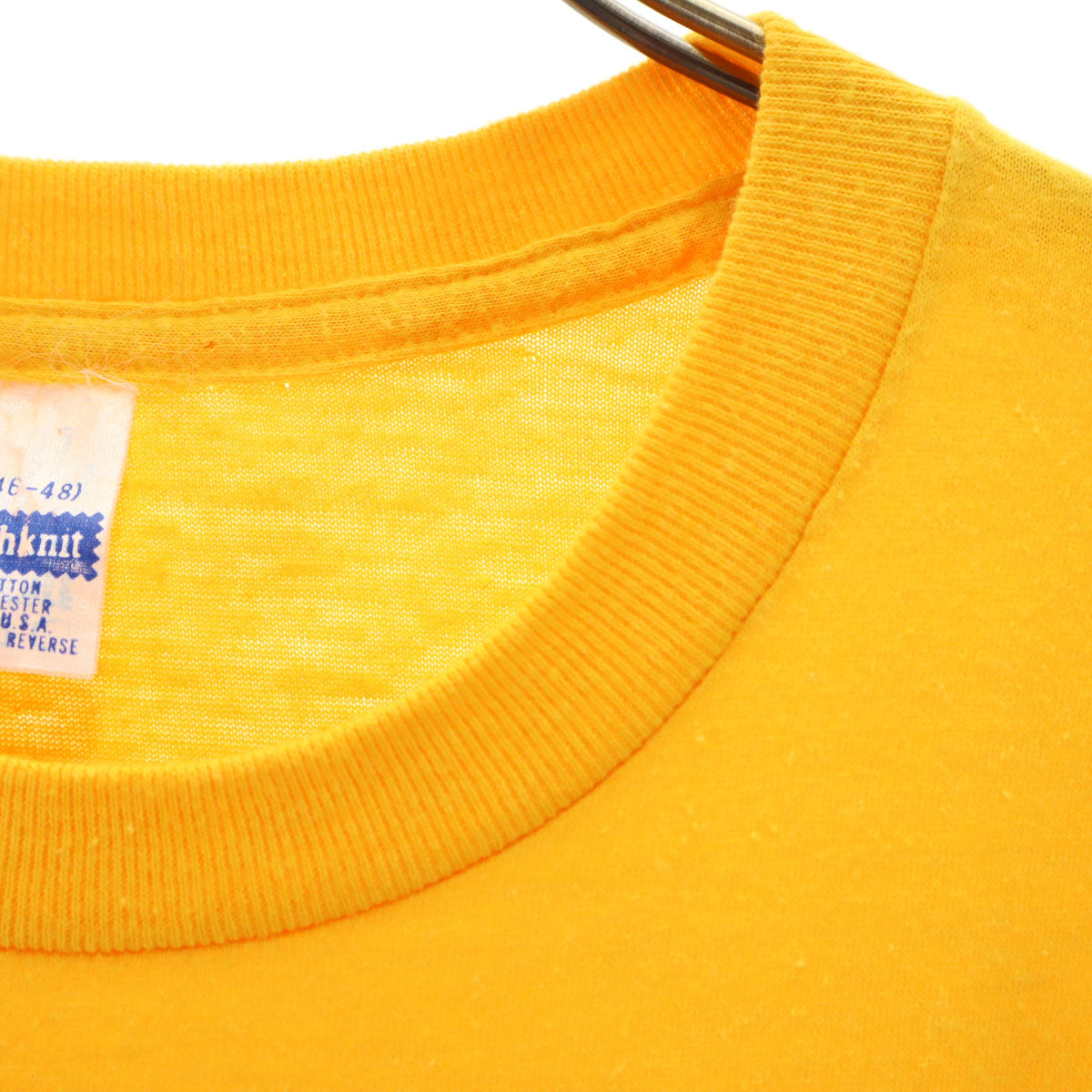 Healthknit ヘルスニット 80s USA製 ヴィンテージ ドラゴン プリント 半袖 Tシャツ XL イエロー シングルステッチ 龍 メンズ