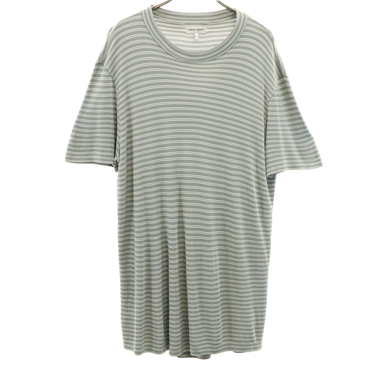 GIORGIO ARMANI ジョルジオアルマーニ イタリア製 ボーダー柄 半袖 Tシャツ L グレー メンズ