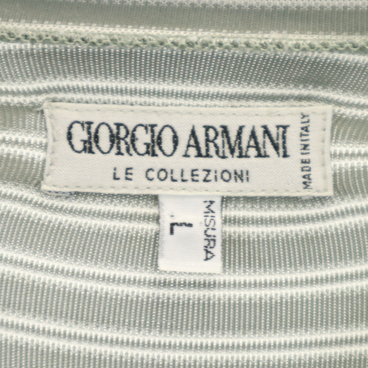 GIORGIO ARMANI ジョルジオアルマーニ イタリア製 ボーダー柄 半袖 Tシャツ L グレー メンズ