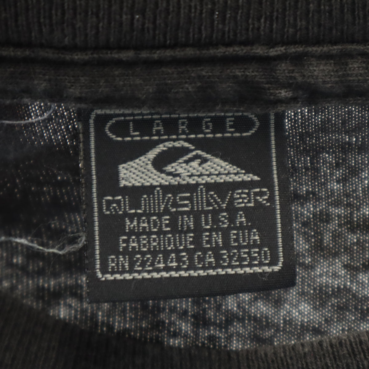 Quiksilver クイックシルバー 90s USA製 オールド バックロゴ 半袖 Tシャツ L ブラック メンズ