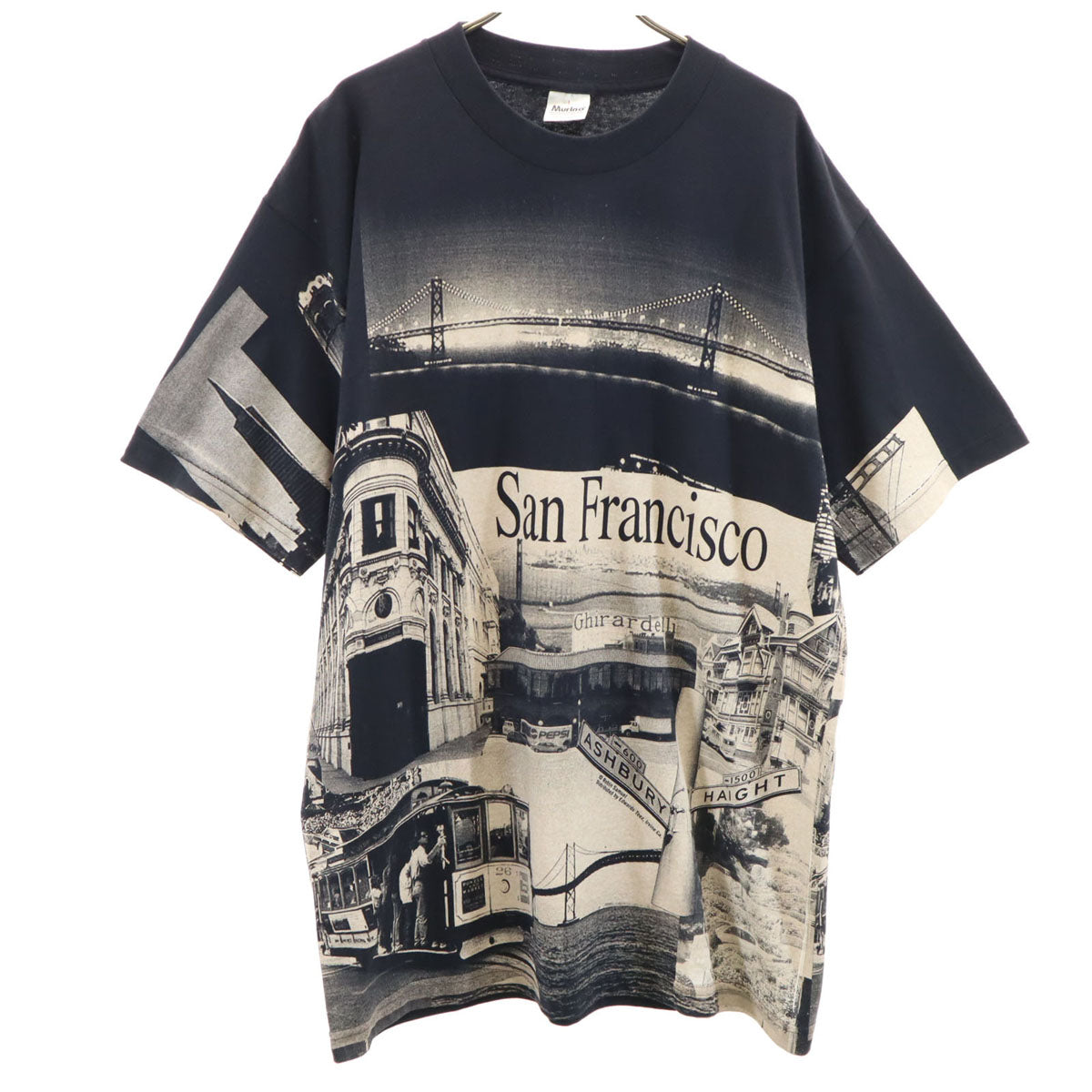 Murina ムリナ 90s USA製 オールド フォトプリント 半袖 Tシャツ L 濃紺 メンズ