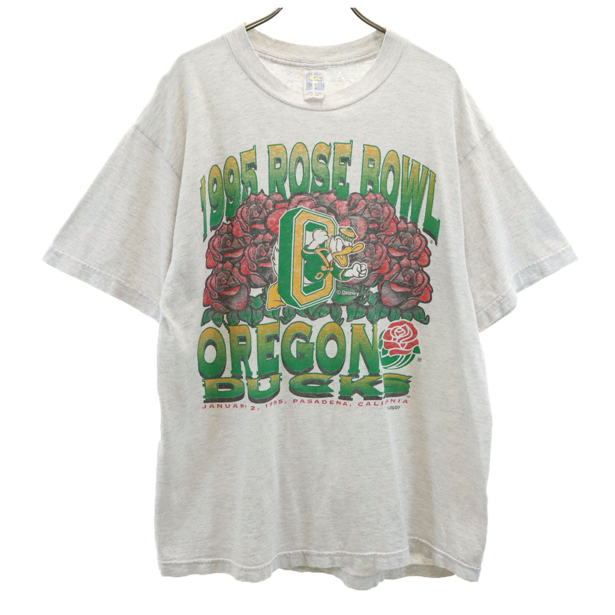 COMPETITOR 90s オールド 1995年 ローズボウル ドナルドダック 半袖 Tシャツ L グレー ディズニー メンズ
