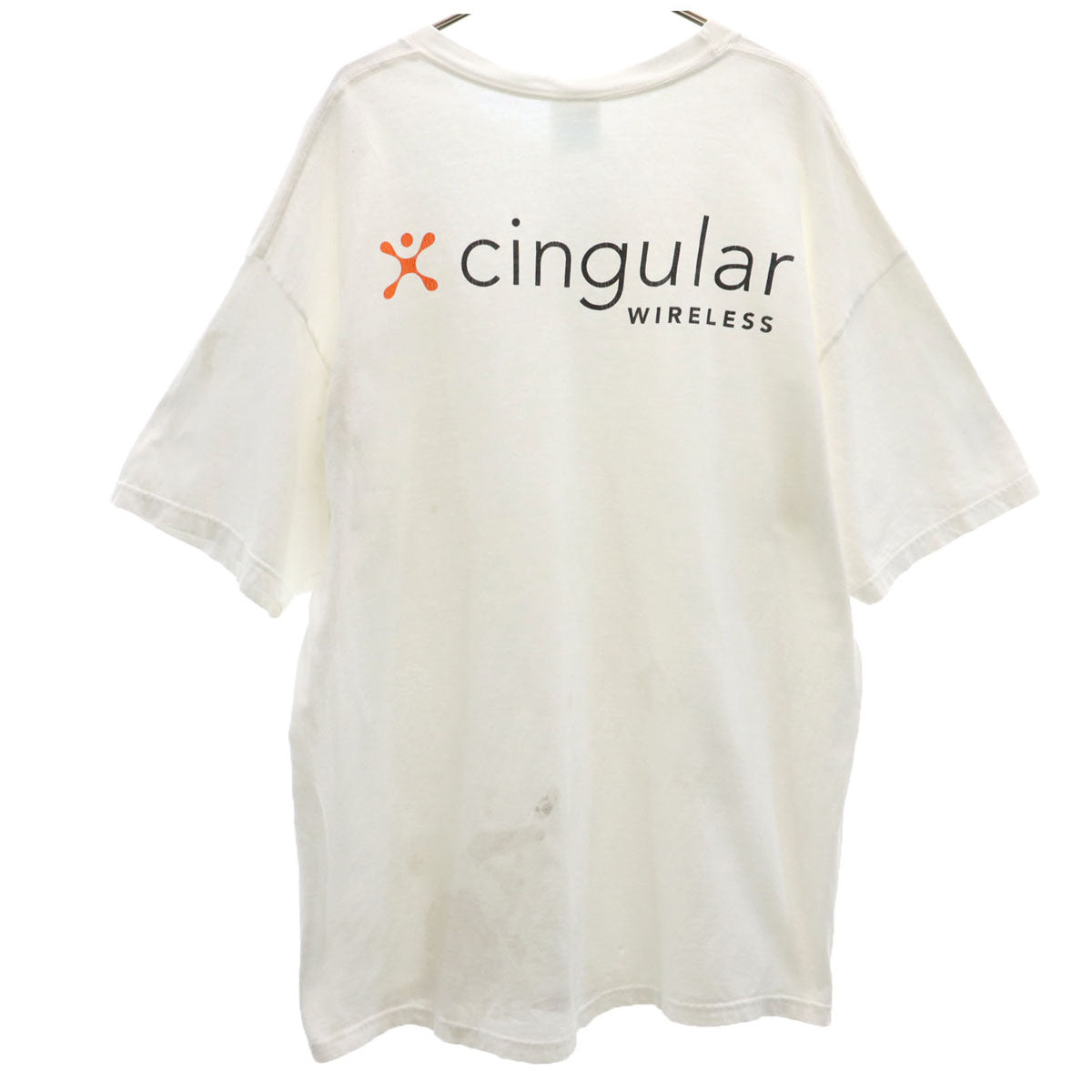 Hanes ヘインズ 90s オールド Cingular WIRELESS 半袖 Tシャツ XL ホワイト 企業モノロゴ メンズ