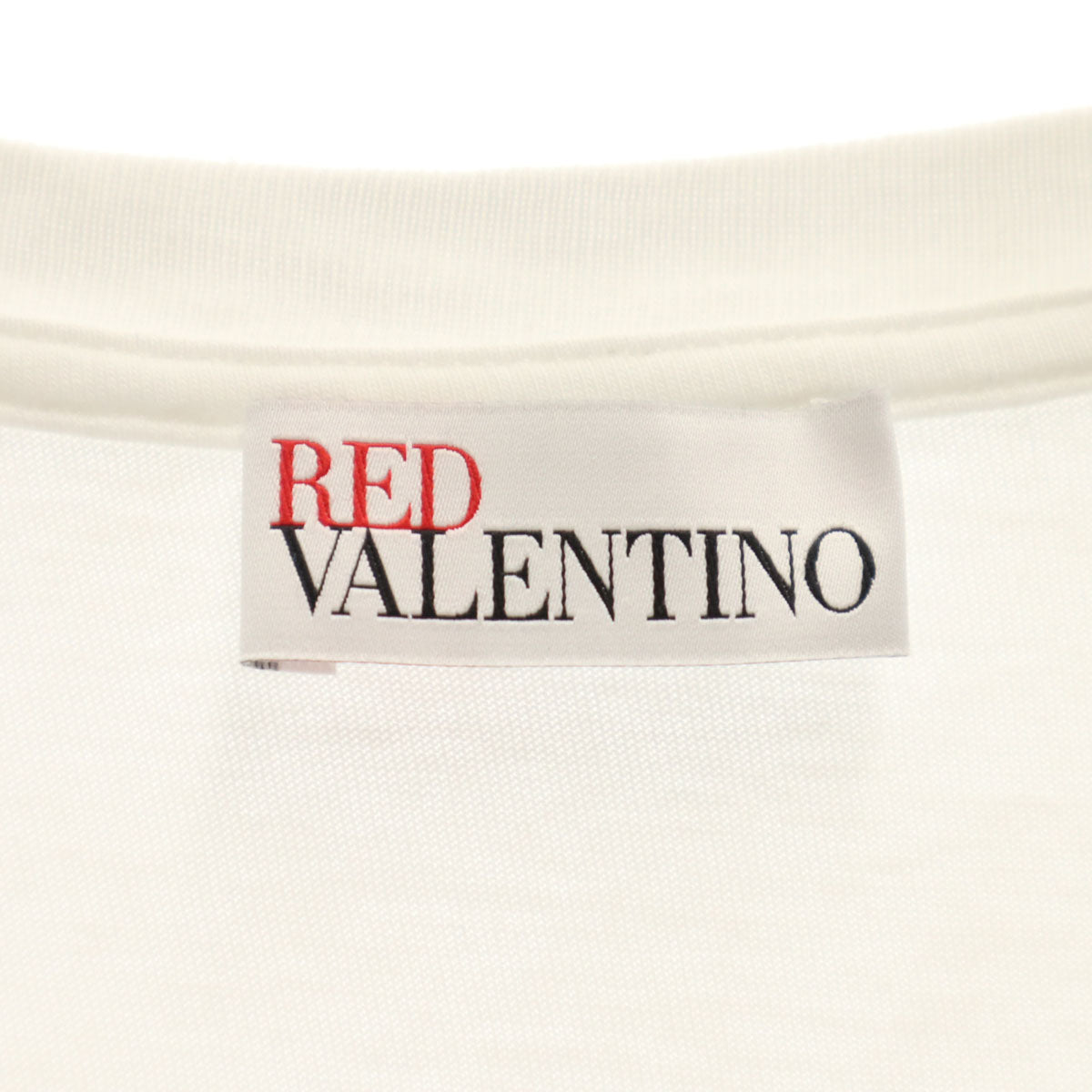 RED VALENTINO レッドヴァレンティノ 半袖 レースデザイン カットソー S ホワイト レディース