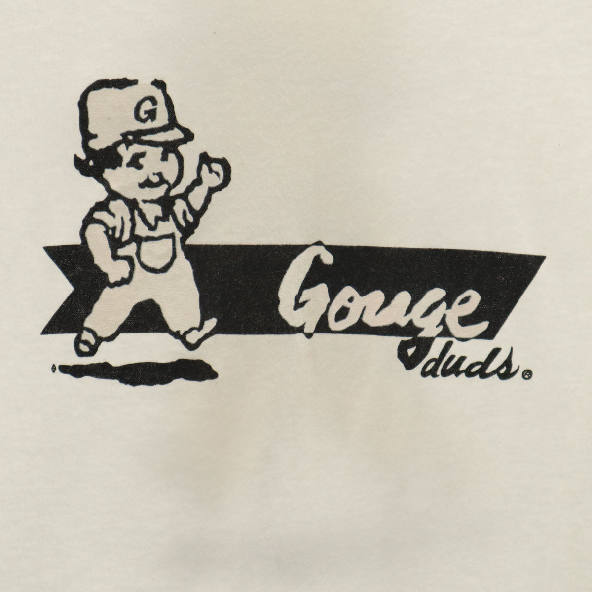 GOUGE 90s USA製 オールド バックプリント 半袖 Tシャツ L ホワイト メンズ