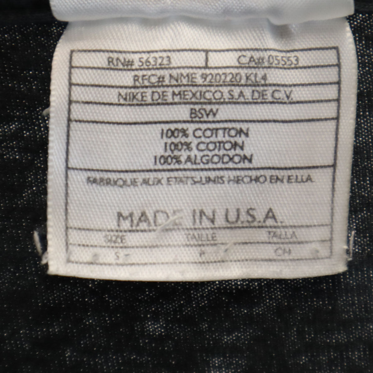 NIKE ナイキ 90s USA製 オールド 白タグ 半袖 Tシャツ S ブラック メンズ