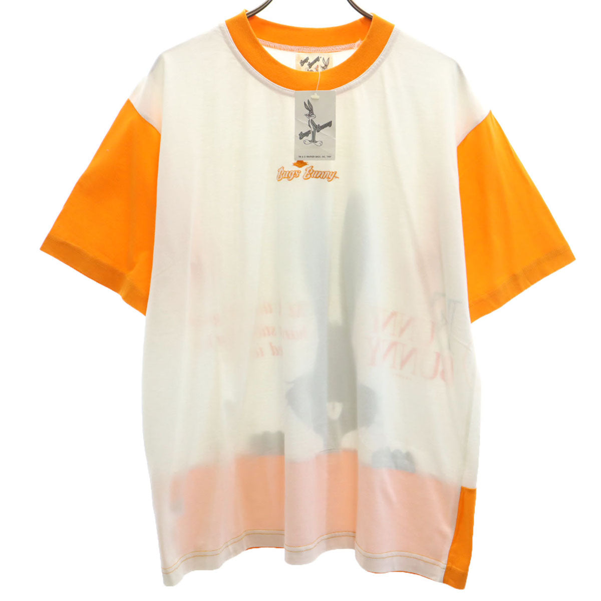 未使用 Bugs Bunny バッグスバニー 半袖 リンガー Tシャツ F ホワイト タグ付き メンズ