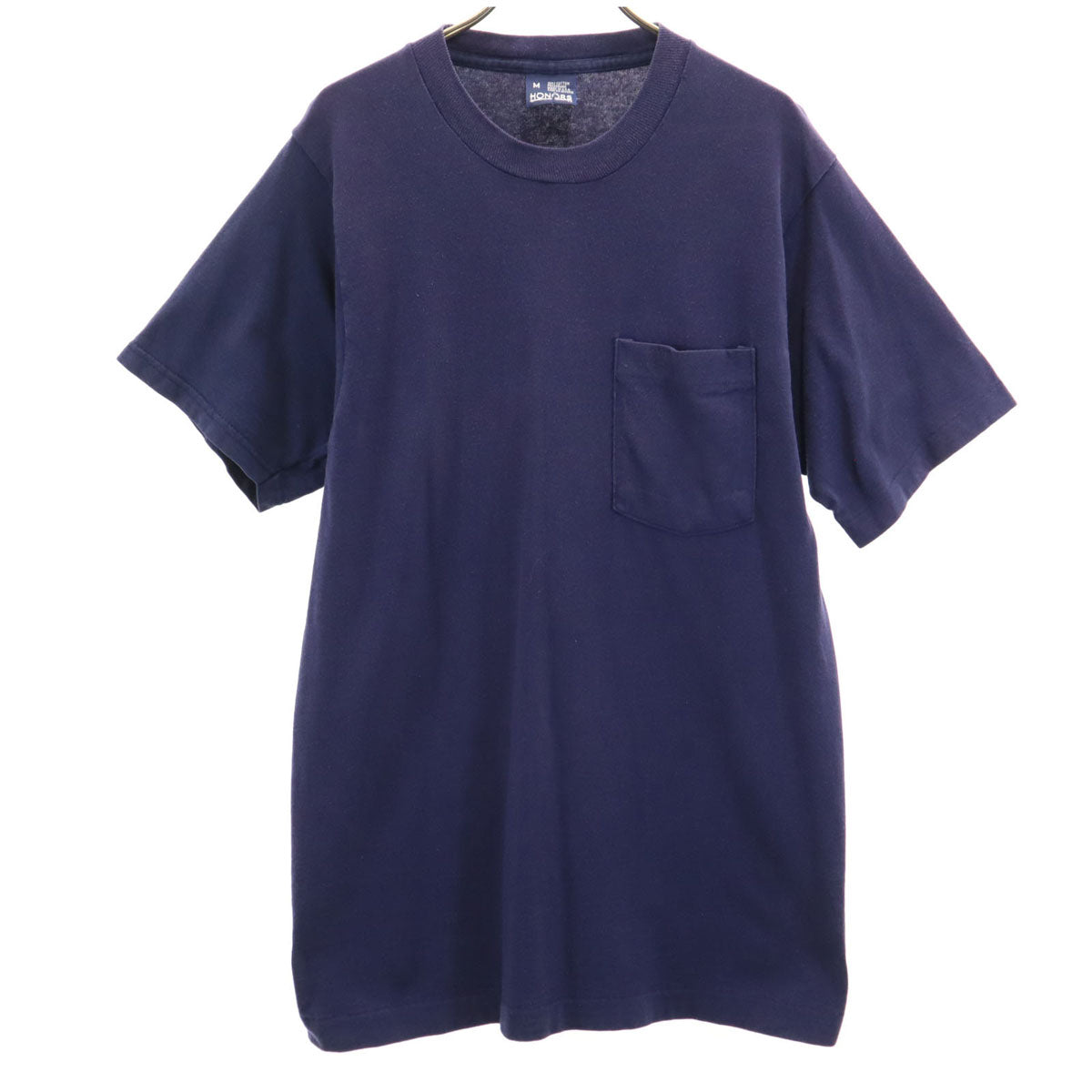 HONORS 90s USA製 オールド 半袖 無地 Tシャツ M ネイビー ポケT メンズ