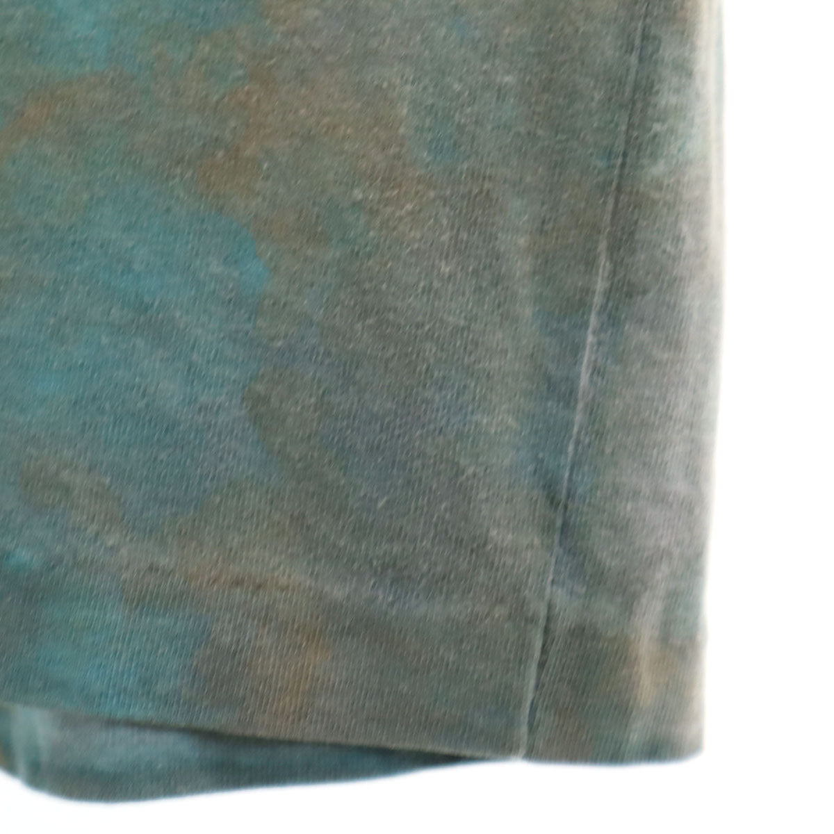 90s オールド QUINKANS 岩絵 半袖 Tシャツ カーキグレー系 シングルステッチ アート メンズ