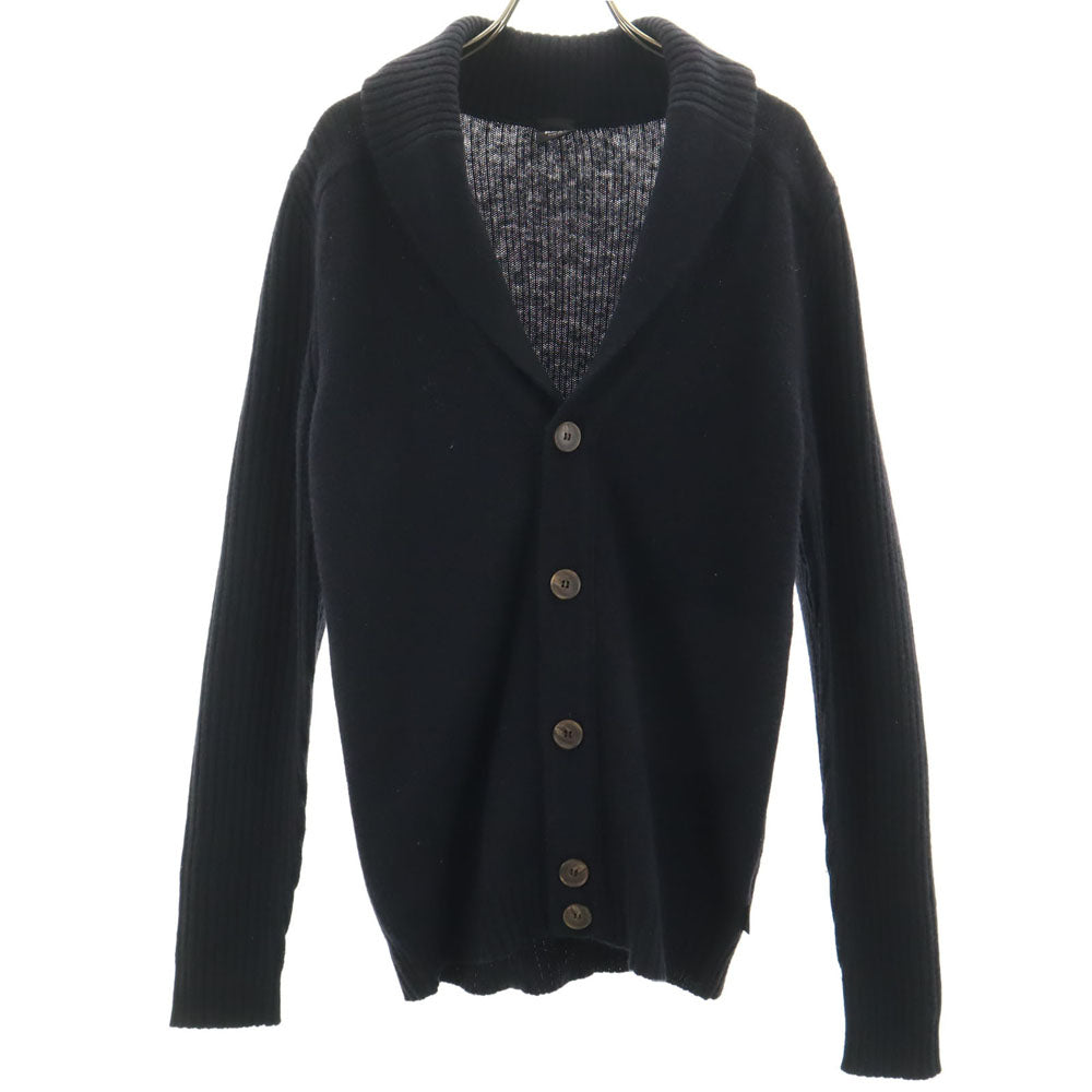 BOSS ボス ウール100% 長袖 ショールカラー ニットカーディガン M 黒 メンズ